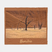 Dead Vlei Namibia Landschaft Foto mit Text Fleecedecke (Vorderseite (Horizontal))