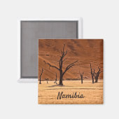 Dead Vlei Namibia Landschaft Foto mit Text Magnet (Vorderseite/Rückseite)