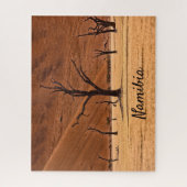 Dead Vlei Namibia Landschaft Foto mit Text Puzzle (Vertikal)