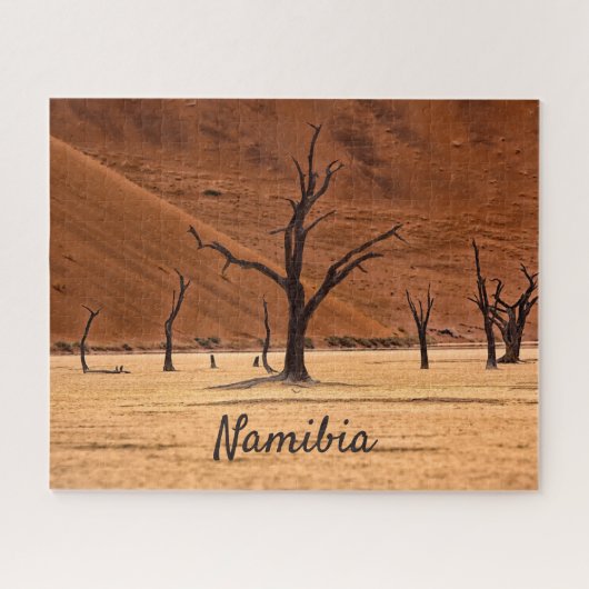 Dead Vlei Namibia Landschaft Foto mit Text Puzzle (Horizontal)