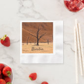 Dead Vlei Namibia Landschaft Foto mit Text Serviette (Beispiel)