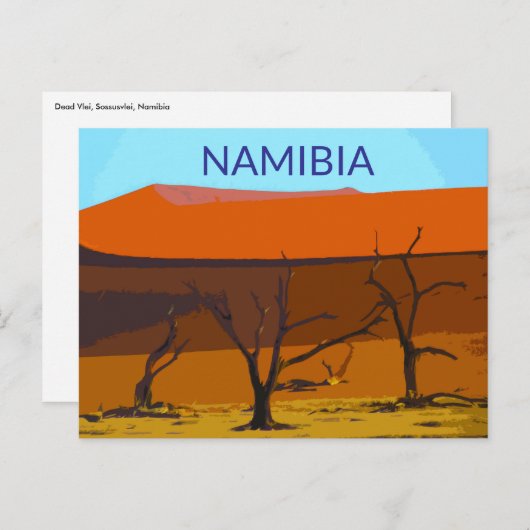 Deadlei Namibia Vintage Art Postkarte (Vorne/Hinten)