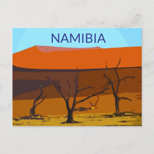 Deadlei Namibia Vintage Art Postkarte (Vorderseite)