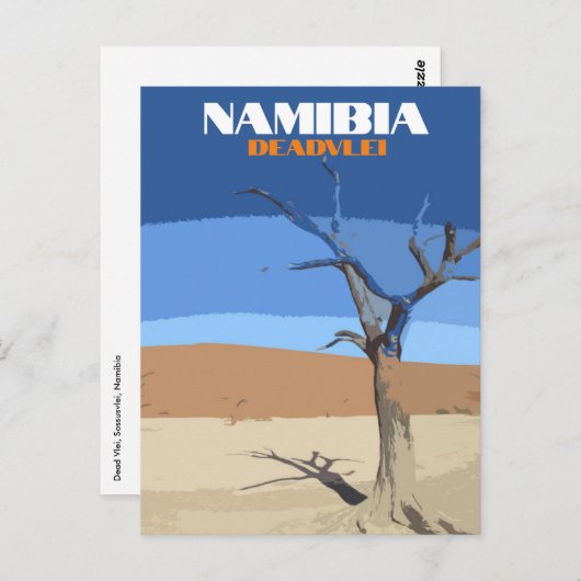 Deadlei Namibia Vintage Art Postkarte (Vorne/Hinten)