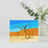Deadlei Namibia Vintage Art Postkarte (Stehend Vorderseite)