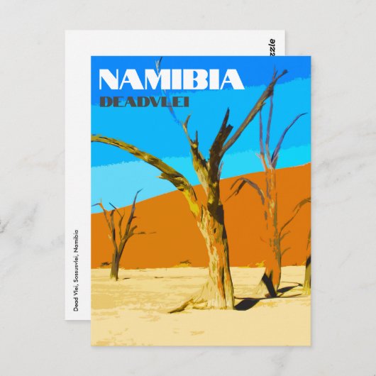 Deadlei Namibia Vintage Art Postkarte (Vorne/Hinten)
