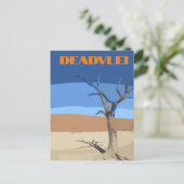 Deadlei Namibia Vintage Art Postkarte (Stehend Vorderseite)