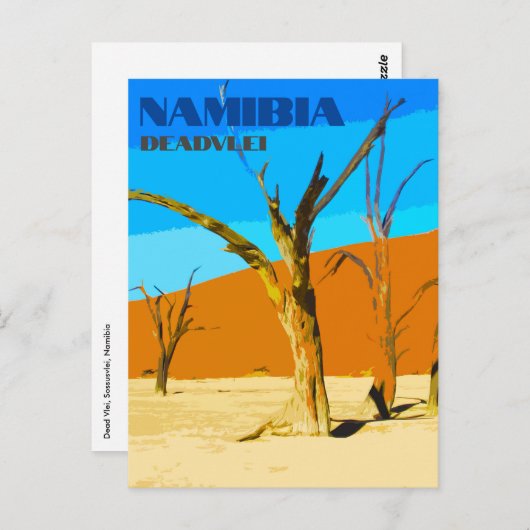 Deadlei Namibia Vintage Art Postkarte (Vorne/Hinten)