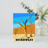 Deadlei Namibia Vintage Art Postkarte (Stehend Vorderseite)