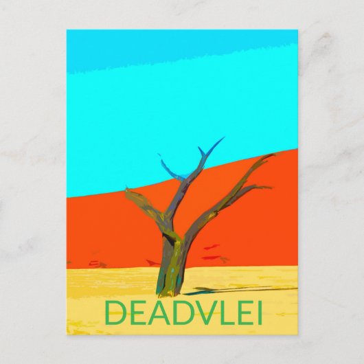 Deadlei Namibia Vintage Art Postkarte (Vorderseite)