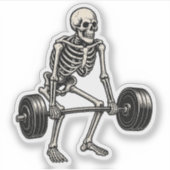 Deadlift Bodybuilding Skeleton - Lifting Gym Humor Aufkleber (Vorderseite)
