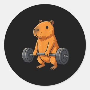 Deadlift Capybara Fitness Locarno Runder Aufkleber