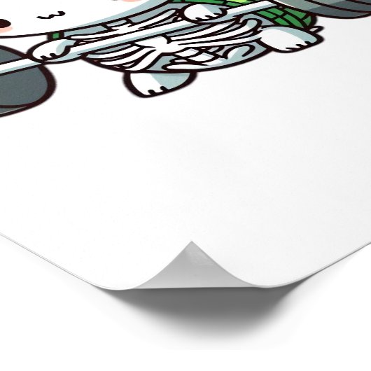 Deadlift Cute Turtle Classic T-Shirt Poster (Ecke)