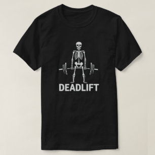 Deadlift Funny Halloween Skelett Gewichtheben T-Shirt