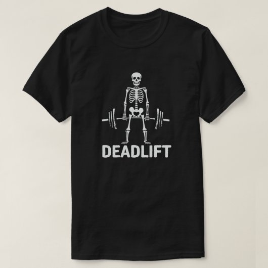 Deadlift Funny Halloween Skelett Gewichtheben T-Shirt (Design vorne)