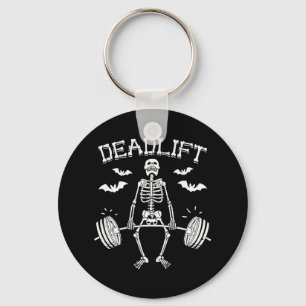 Deadlift Funny Halloween Sprichwort Skeleton Rbell Schlüsselanhänger