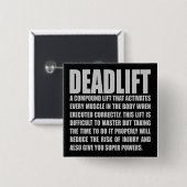 Deadlift - Funny Workout Motivierend Button (Vorne & Hinten)