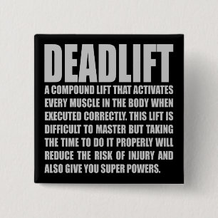 Deadlift - Funny Workout Motivierend Button