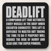 Deadlift - Funny Workout Motivierend Getränkeuntersetzer (Vorderseite)