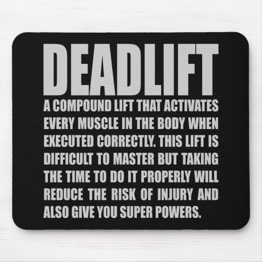 Deadlift - Funny Workout Motivierend Mousepad (Vorne)
