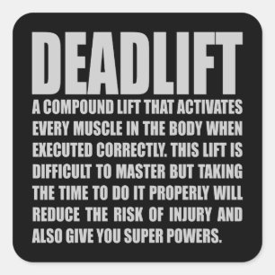 Deadlift - Funny Workout Motivierend Quadratischer Aufkleber
