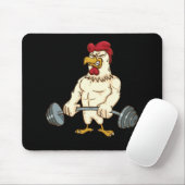 Deadlift Gym Chicken Fitness Bodybuilding Mousepad (Mit Mouse)