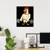 Deadlift Gym Chicken Fitness Bodybuilding Poster (Heimbüro)