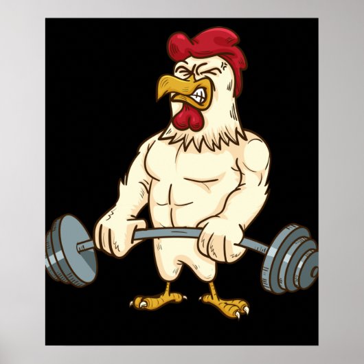 Deadlift Gym Chicken Fitness Bodybuilding Poster (Vorne)