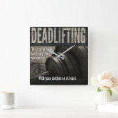 Deadlift - lustige Turnhalle Meme - Quadratische Wanduhr (Zuhause)