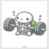 Deadlift Niedlich Turtle Classic T - Shirt Aufkleber (Blatt)