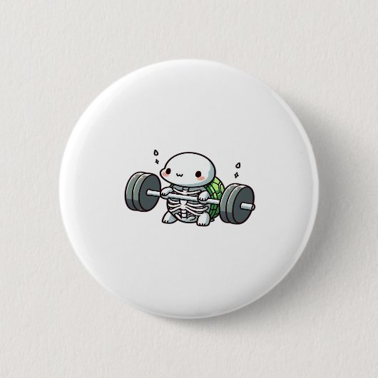 Deadlift Niedlich Turtle Classic T - Shirt Button (Vorderseite)