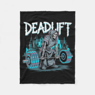 Deadlift Skeleton Geschenk Fitness Goth Tarot Card Fleecedecke