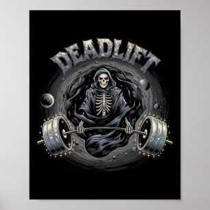 Deadlift Skeleton Geschenk Fitness Goth Tarot Card Poster
