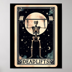 Deadlift trainout Gym Weight Lifting Funny Hallowe Poster