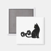 Deadlifting Cat Workout Gym Fitness Exercise Weigh Magnet (Vorderseite/Rückseite)