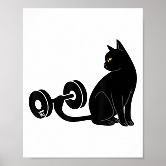 Deadlifting Cat Workout Gym Fitness Exercise Weigh Poster (Vorne)