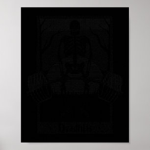 Deadlifts Weightlifter Skelett Halloween Gym Arbei Poster