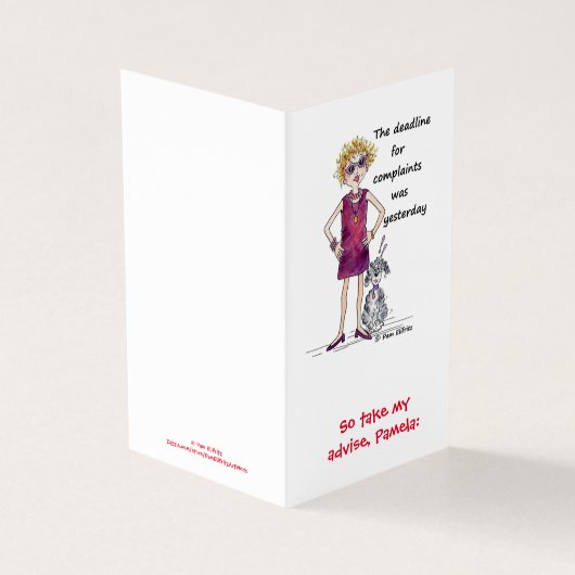 Deadline amüsante Kommentar Rote Aquarell Lady (Vorderseite)