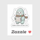 Deadline Monster Cute Sticker – Funny Productivity (Blatt)