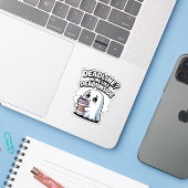 Deadline? More Like Dead Inside – Kawaii Ghost Aufkleber (Laptop mit iPhone)
