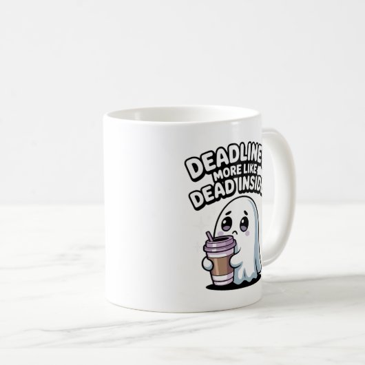 Deadline? More Like Dead Inside Kawaii Ghost Kaffeetasse (VorderseiteRechts)