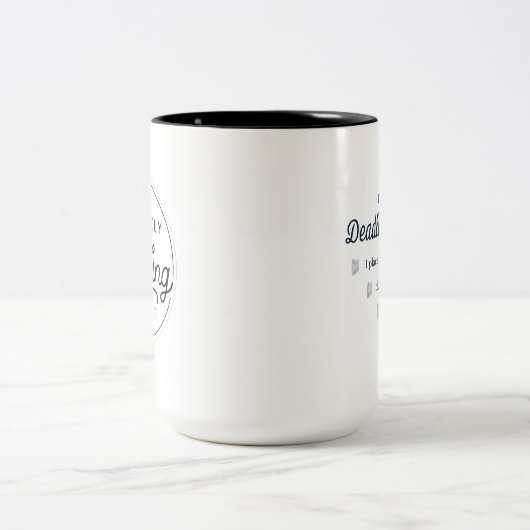 Deadline Reader-Tasse Zweifarbige Tasse (Mittel)