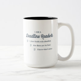 Deadline Reader-Tasse Zweifarbige Tasse