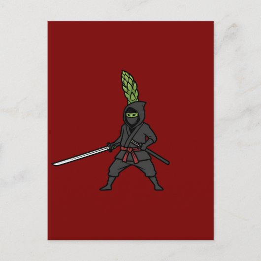 Deadly Asparagus Ninja Shinobi Needle Sword Postkarte (Vorderseite)