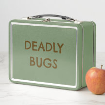 'DEADLY BUGS' Gift Funny Horror Metal Lunchbox