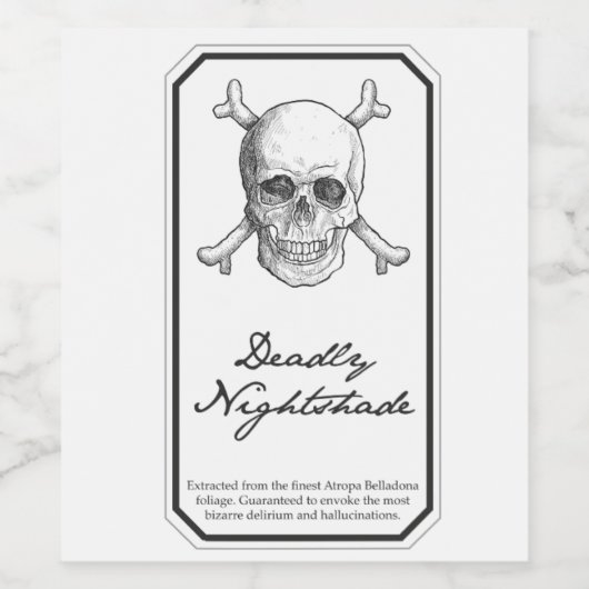 Deadly Nightshade Weinetikett (Einzelnes Label)