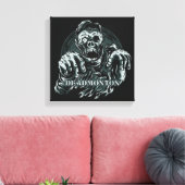 DEADMONTON Zombie Leinwanddruck (Insitu (Wohnzimmer))