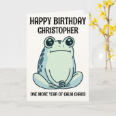 Deadpan Frosch Stimmung, Chill Vibes Karte (Gelbe Blume)