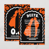 Deadses moderne Orange Leopard Print Begleitkarte (Vorne/Hinten)
