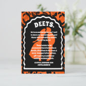Deadses moderne Orange Leopard Print Begleitkarte (Stehend Vorderseite)